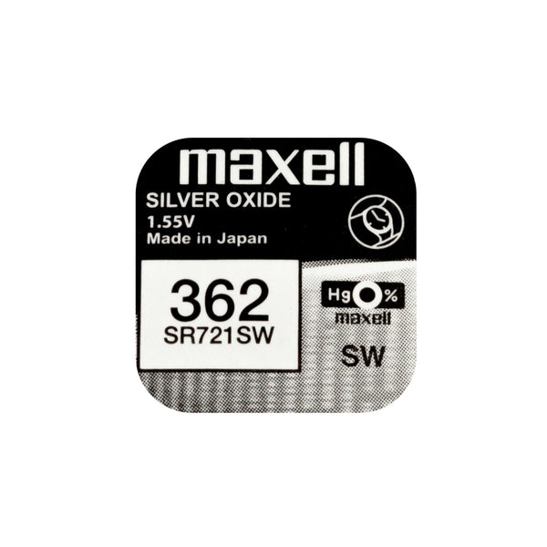 Maxell SR721SW (362) Silver Oxide Watch Batteries