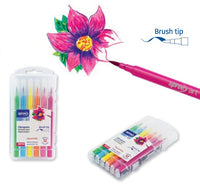 58112 Fibrepens, Water-based, Brush tip, 12 pcs in PP case