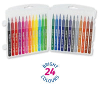 58124 Fibrepens, Water-based, Brush tip, 24 pcs in PP case