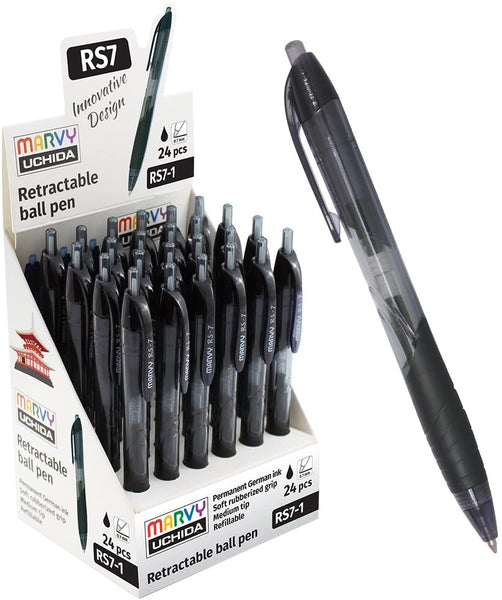 Pack of 24 pcs x RS7 REtractable Ballpoint Pen 0.7mm