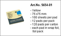 Sticky Notes 75x75mm Yellow